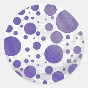 Sticker Rond Pointe Polka Smear Blueberry