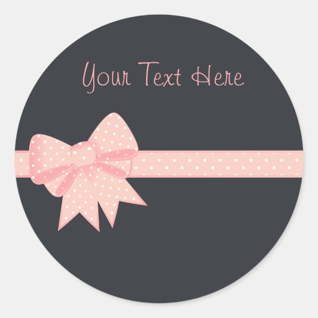 Sticker Rond Pointe rose Pot-Bow (Devant)