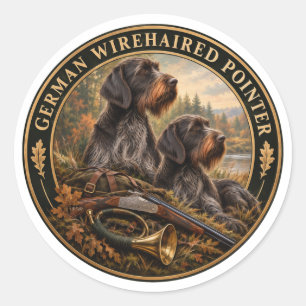 Sticker Rond Pointer allemand à poil dur