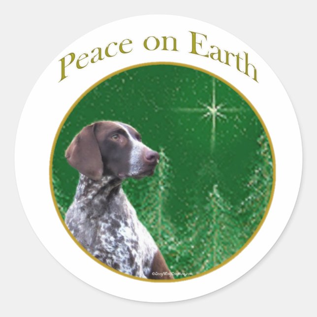 Sticker Rond Pointeur allemand - Paix (Devant)