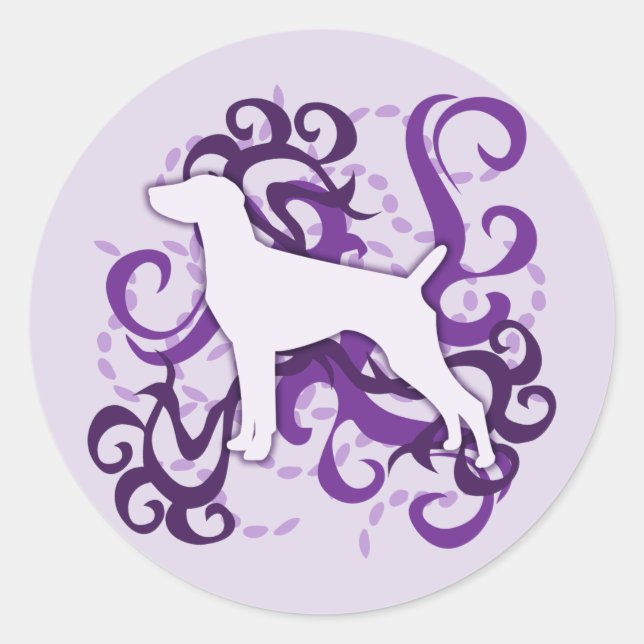 Sticker Rond Pointeur brun brun allemand (Devant)