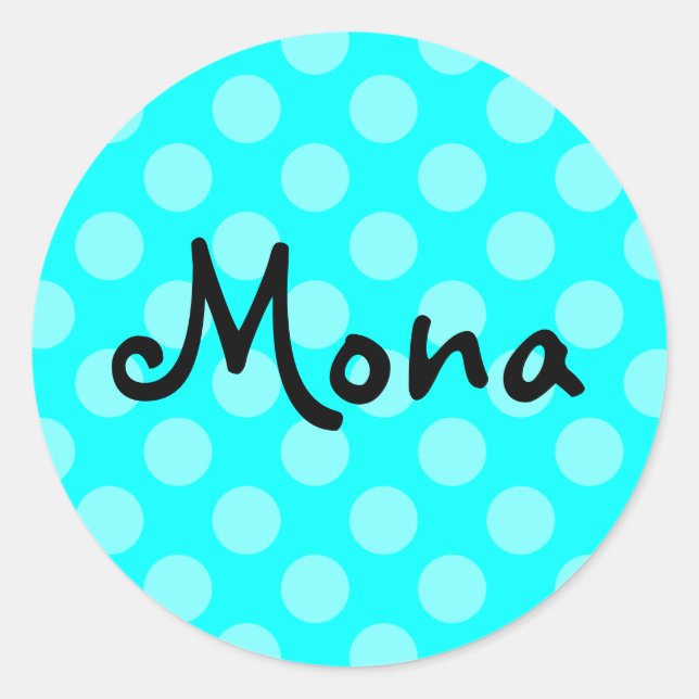 Sticker Rond Pointillé Aqua Clair Personnalisé (Devant)