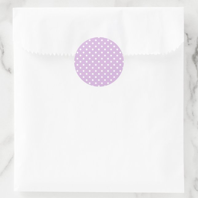 Sticker Rond Pointillés Classiques Blanc - Lilas Doux (Sac)
