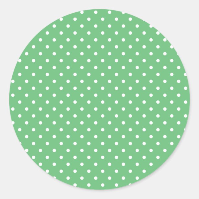 Sticker Rond Pointillisme Classique Blanc - Vert Été (Devant)