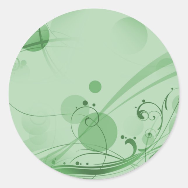 Sticker Rond Points Cercles de tourbillons - Vert (Devant)