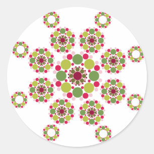 Sticker Rond Points colorés festifs Étoile de Noël Chic Fêtes