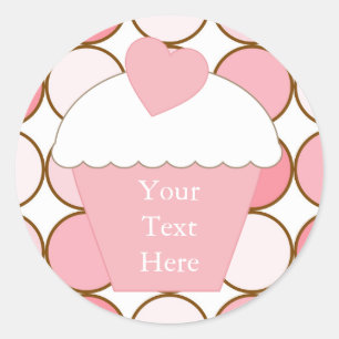 Sticker Rond Points Cupcake Roses