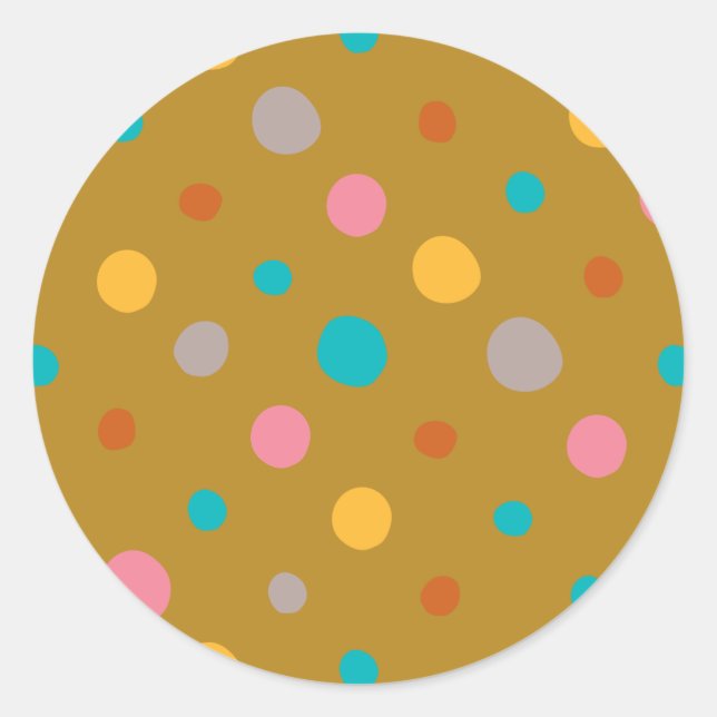 Sticker Rond Points d'aquarelle multicolore 4 (Devant)
