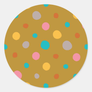 Sticker Rond Points d'aquarelle multicolores 4