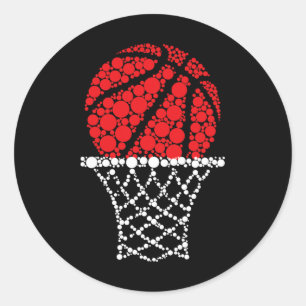 Sticker Rond Points De Basket Joyeux Jour De Point Pour Enfants