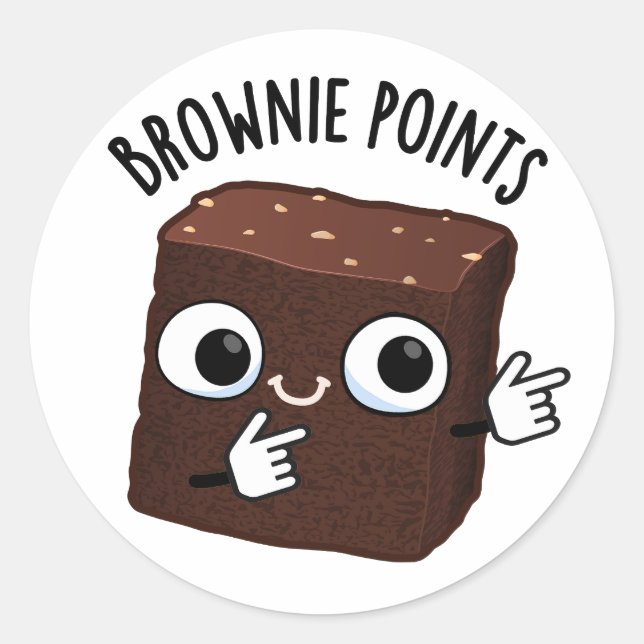 Sticker Rond Points de brownie Blague de snack drôle  (Devant)