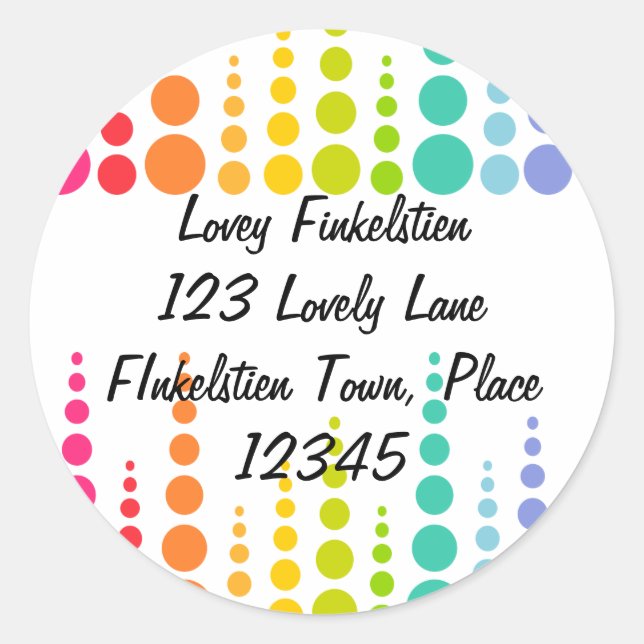 Sticker Rond Points de bulle arc-en-ciel (Devant)