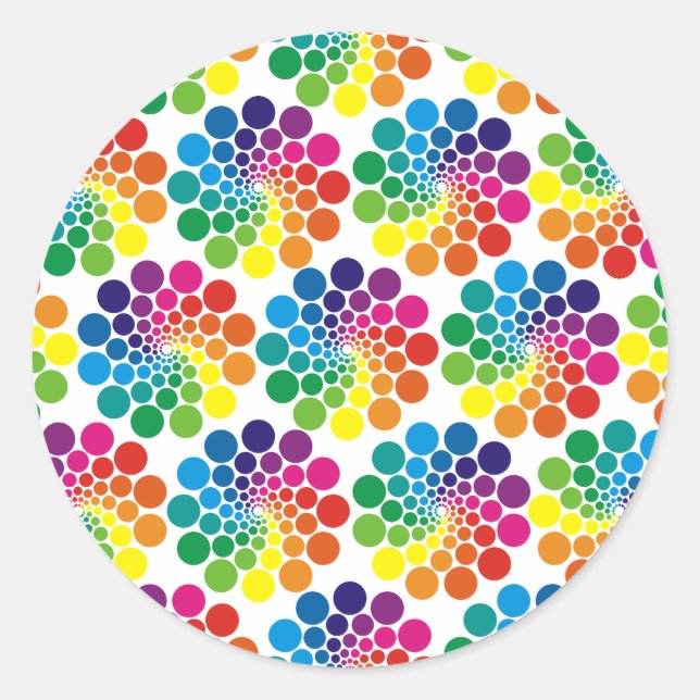 Sticker Rond Points de couleur Cercle Motif + votre arrière - p (Devant)