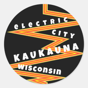 Sticker Rond Points de papeterie Kaukauna Wisconsin Electric Ci