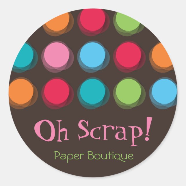Sticker Rond Points Fuzzy Couleur Fun Party favorise les Sticke (Devant)