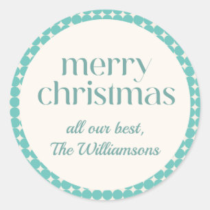 Sticker Rond Points géométriques verts Turquoises de la Monnaie