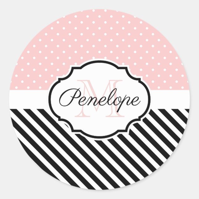 Sticker Rond Points mignons et bandes (Devant)