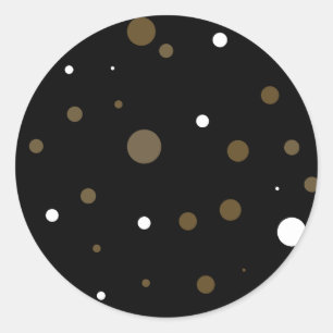 Sticker Rond Points noirs avec points Brown et blancs
