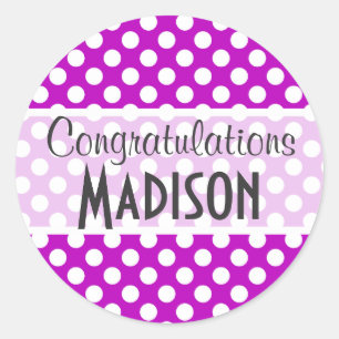Sticker Rond Points Profonds de la Polka Magenta