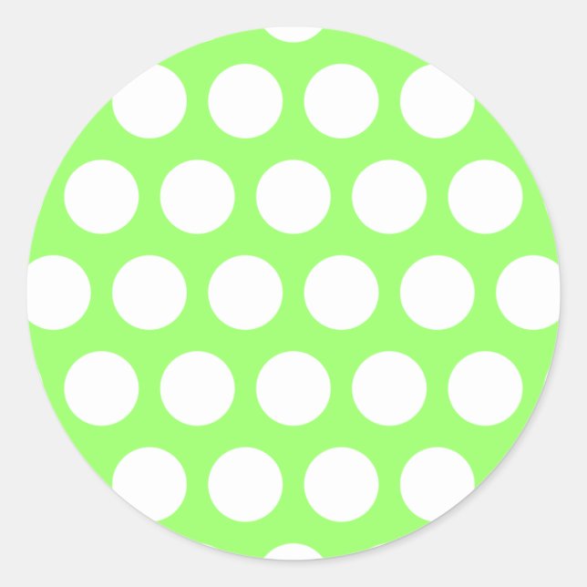 Sticker Rond Points verts et blancs (Devant)