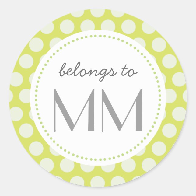 Sticker Rond Points verts monogrammes - do-it-yourself balises (Devant)