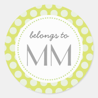 Sticker Rond Points verts monogrammes - do-it-yourself balises