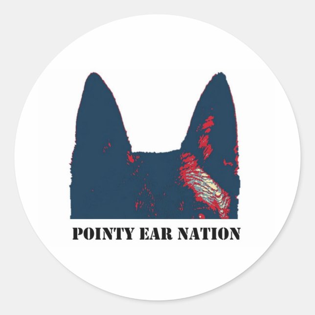 Sticker Rond Pointy Ear Nation design (Devant)