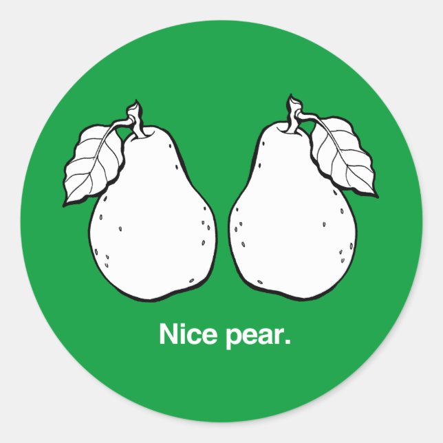Sticker Rond POIRE AGRÉABLE - BLANC -.png (Devant)