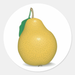 Sticker Rond poire dorée réaliste