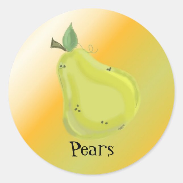 Sticker Rond Poire Juteuse (Devant)