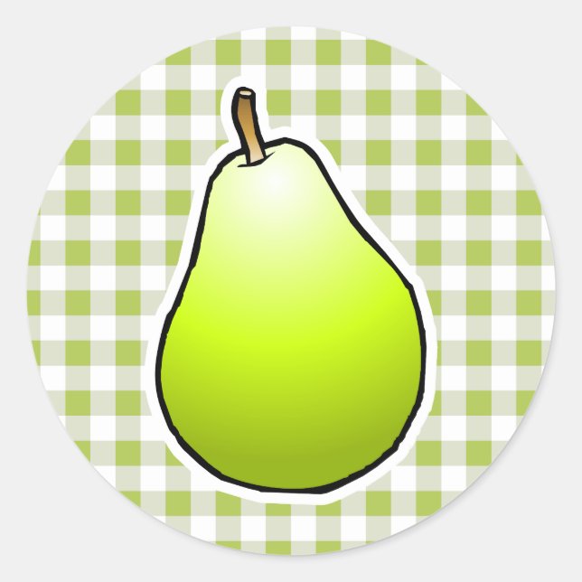 Sticker Rond Poire verte douce (Devant)