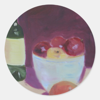 Sticker Rond "Poires et pommes"