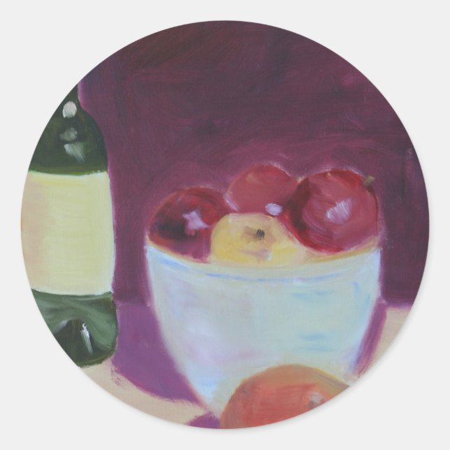 Sticker Rond "Poires et pommes" (Devant)