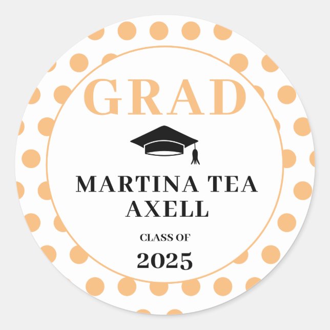 Sticker Rond Pois Bienvenue Graduation (Devant)
