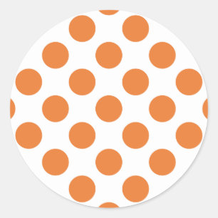 Sticker Rond Pois blanc et orange