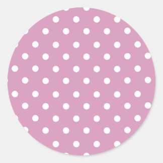 Sticker Rond pois blanc sur arrière - plan rose
