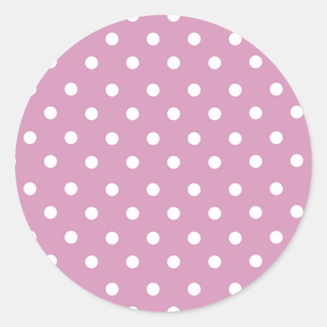 Sticker Rond pois blanc sur arrière - plan rose (Devant)