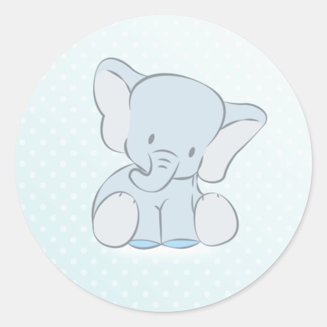 Sticker Rond Pois Blue Elephant (Devant)