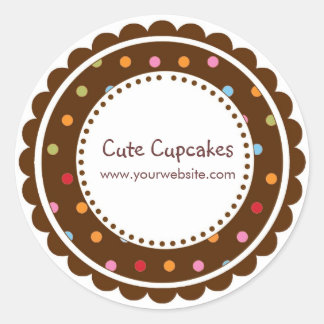 Sticker Rond Pois Brown et colorés