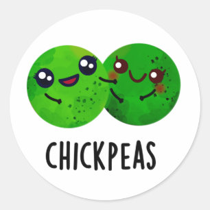 Sticker Rond Pois chiches amusant Petit pois de pois de fille