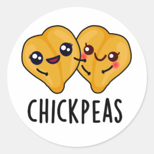 Sticker Rond Pois Chick Funky Food Pun