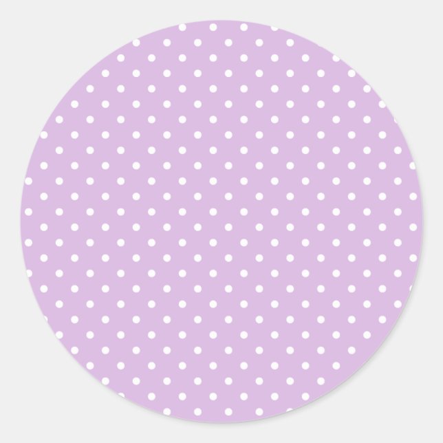 Sticker Rond Pois Classique Blanc - Lilas Doux (Devant)