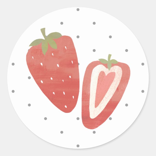 Sticker Rond Pois de fraises (Devant)
