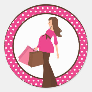 Sticker Rond pois de la maman de 20 - 1,5" Enveloppe Sceau ros