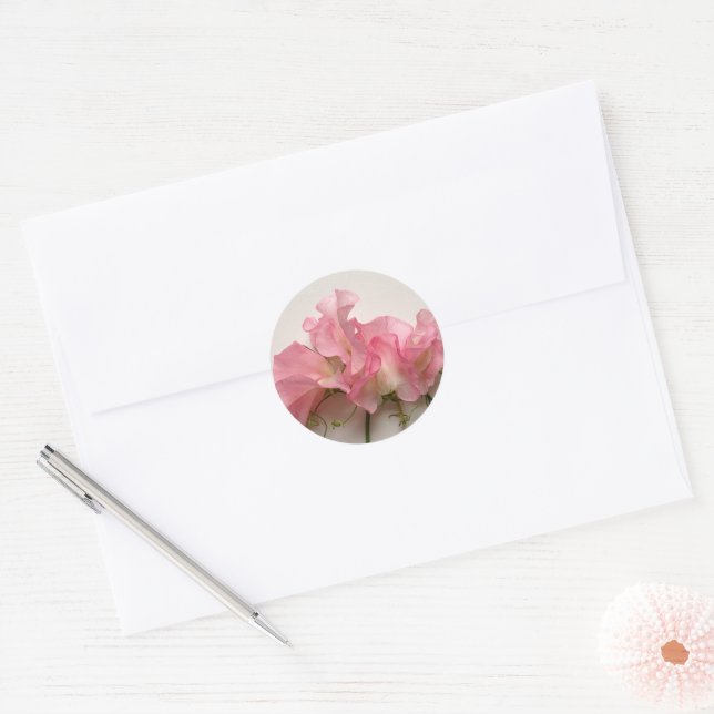 Sticker Rond Pois doux roses gros (Enveloppe)