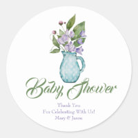 Pois doux violet Fleurs Baby shower Merci Cla