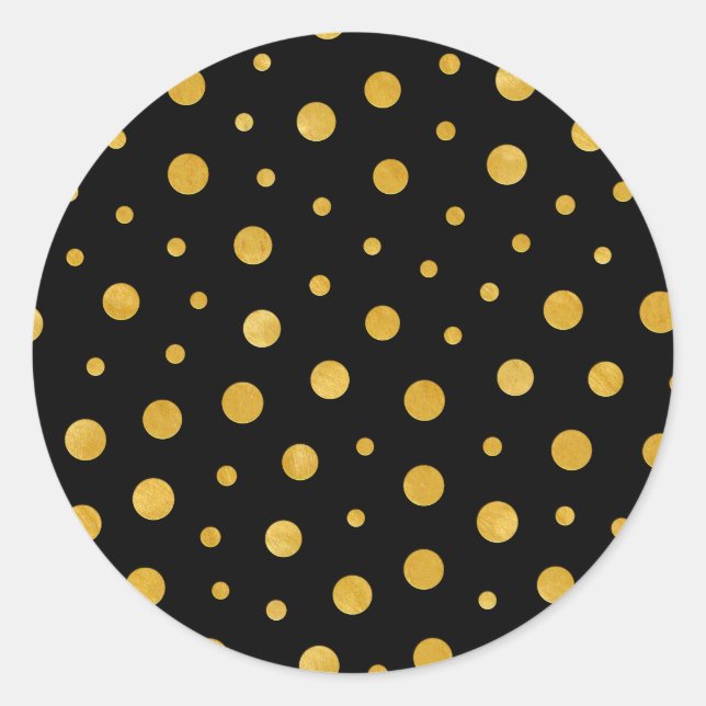 Sticker Rond Pois élégant - Black Gold (Devant)