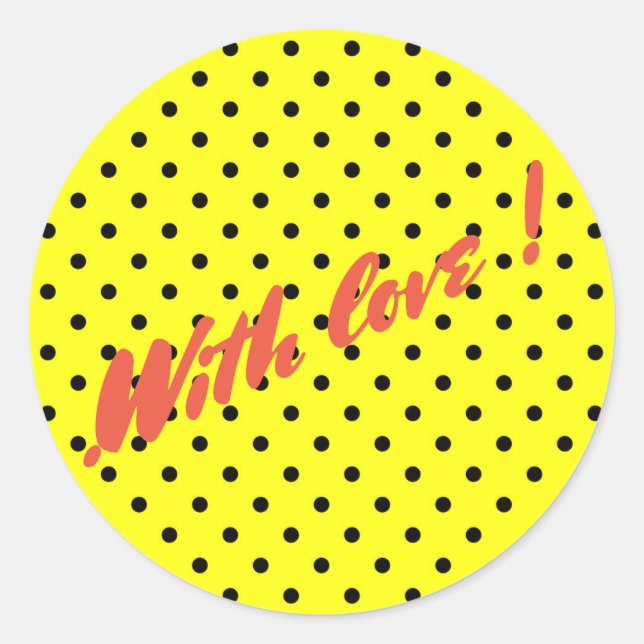 Sticker Rond Pois jaune (Devant)