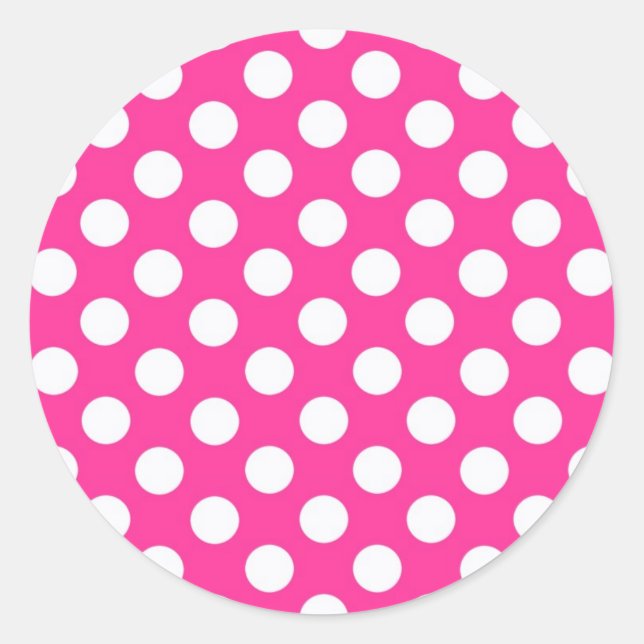 Sticker Rond Pois rose (Devant)