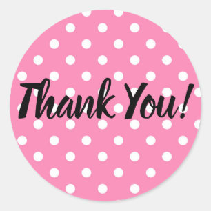 Sticker Rond Pois rose et blanc Dot Anniversaire